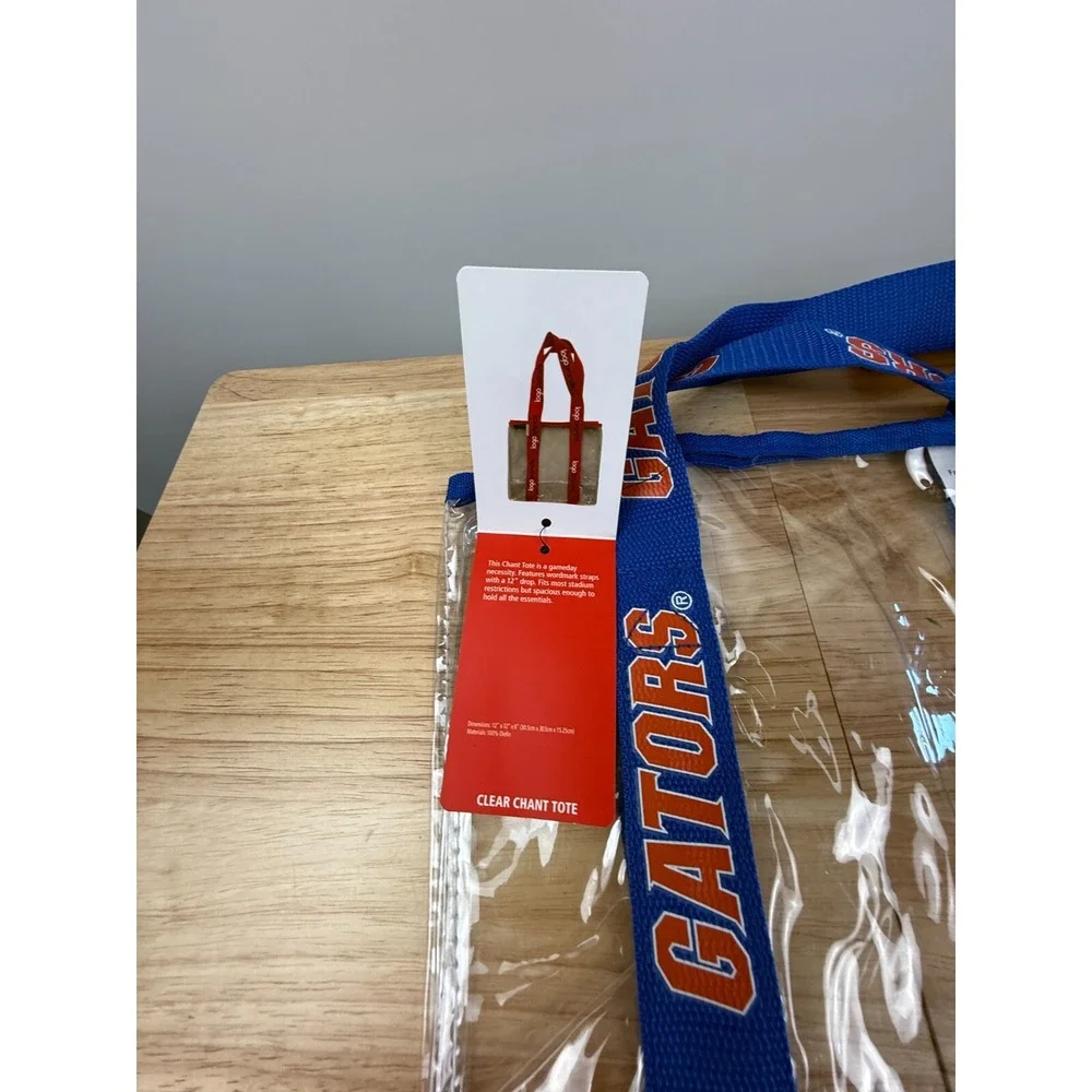 Logo Brands Florida Gators Clear Chant Tote Stadium Approved Bag 12x12x6 NEW
